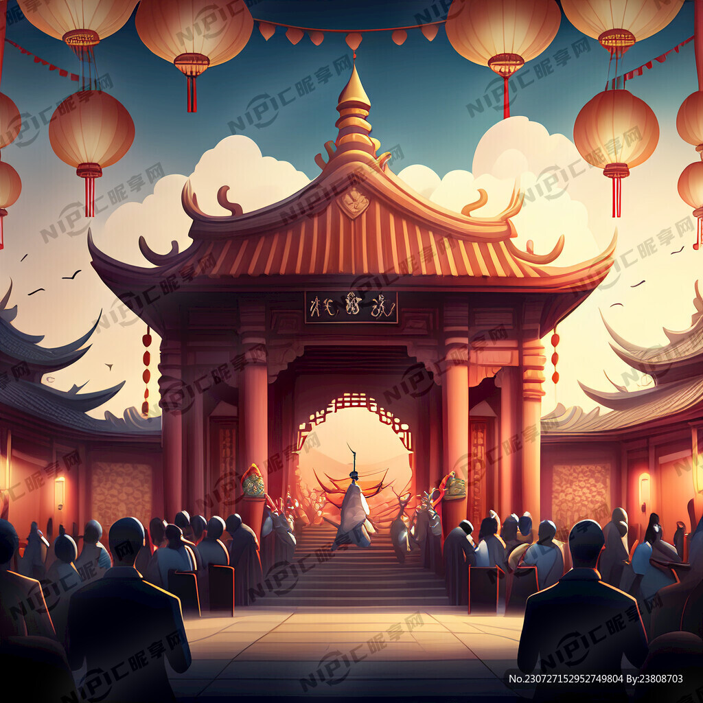 寺廟音樂會背景