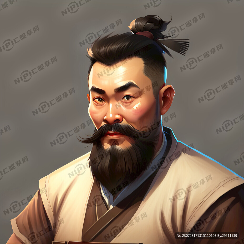 不留胡子的手里拿剪刀梳子的理發(fā)