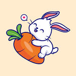可爱卡通兔子胡萝卜