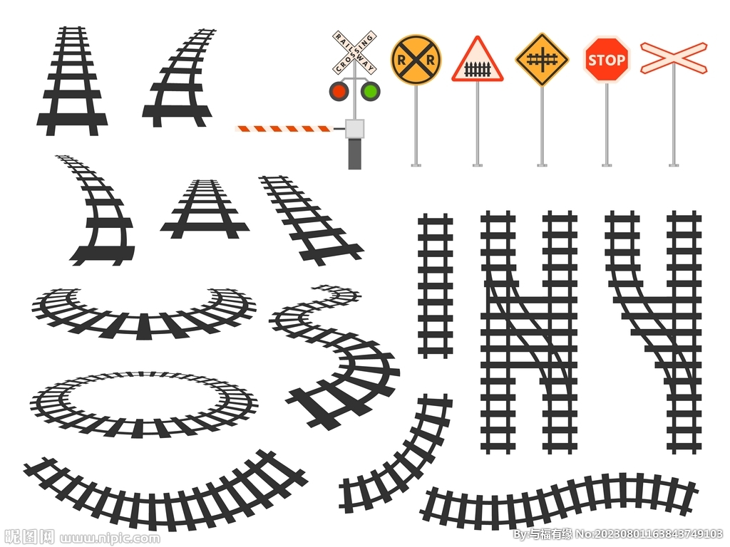 火車軌道指示牌矢量元素