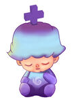 卡通紫色睡着的小男孩或婴儿