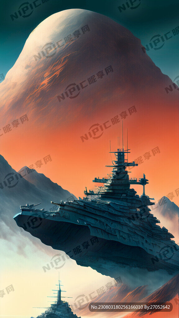 戰艦海浪元素 山東著名景觀元素