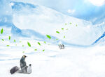 冬季焕新冰雪企鹅背景海报素材