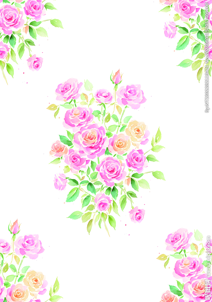 水彩花 