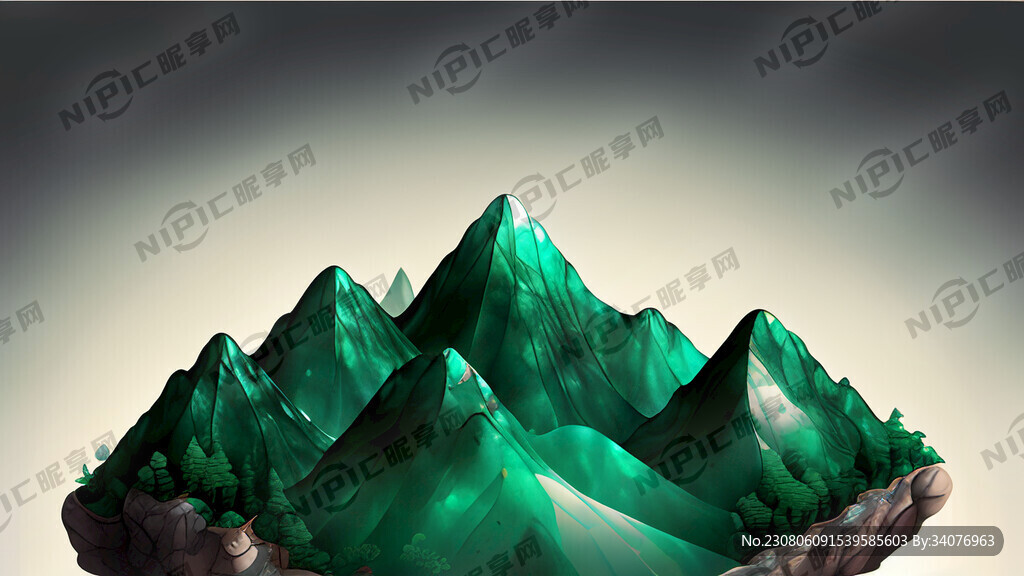 翡翠海報有玉墜有假山