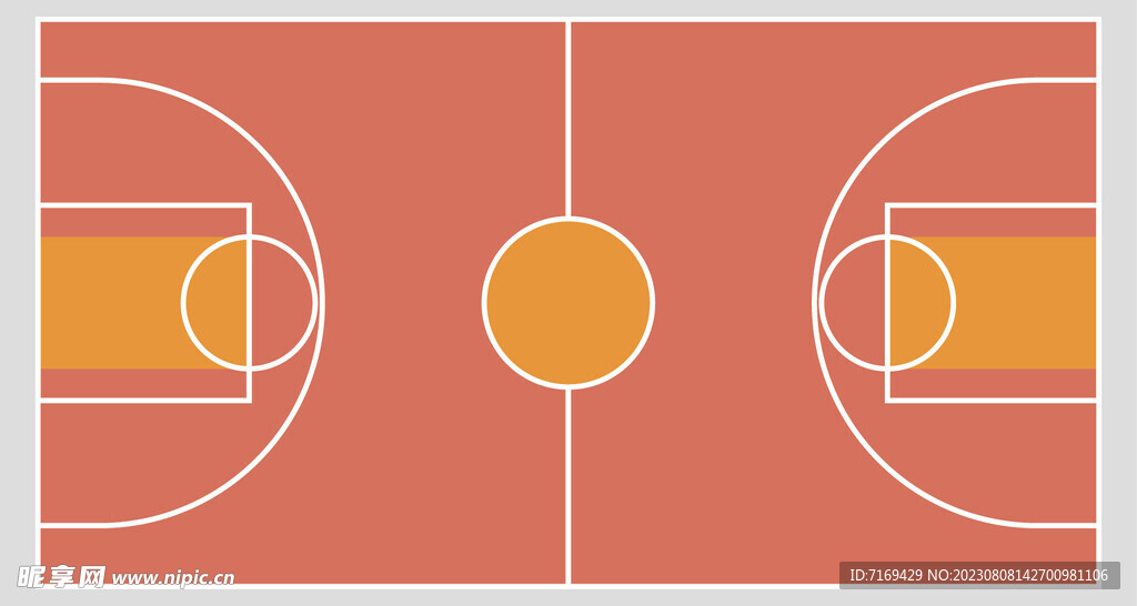 篮球场矢量图