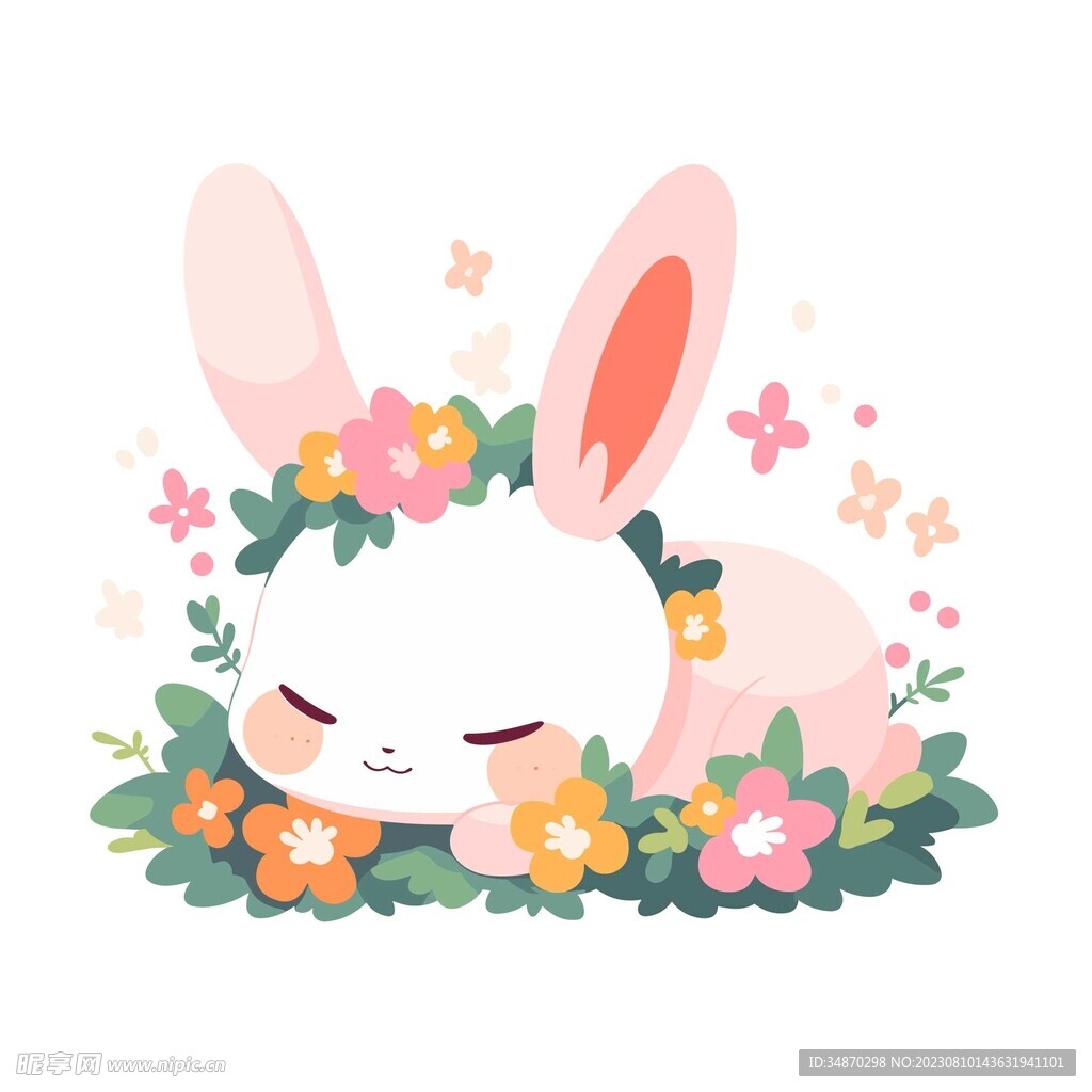 可爱小兔子矢量插画