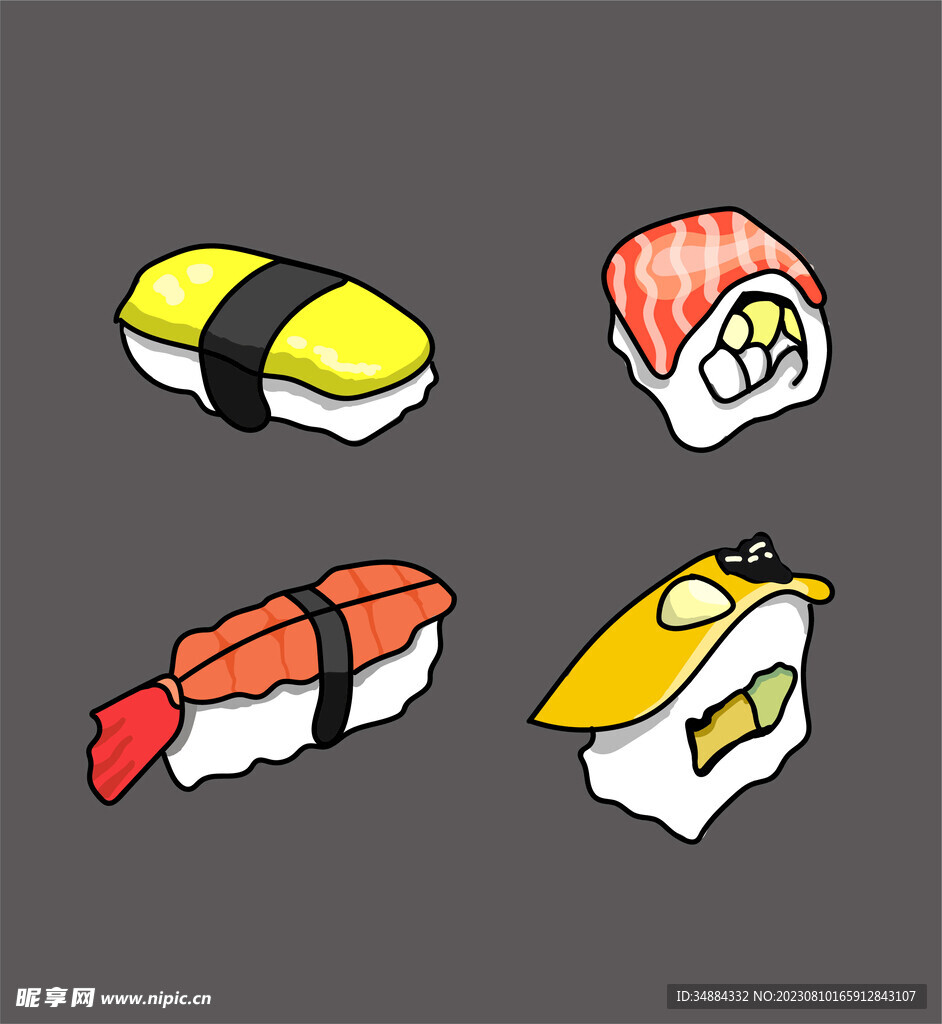 寿司矢量插画