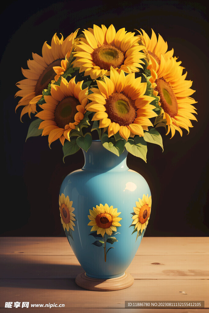 静物花瓶向日葵装饰画