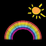 卡通彩虹与太阳