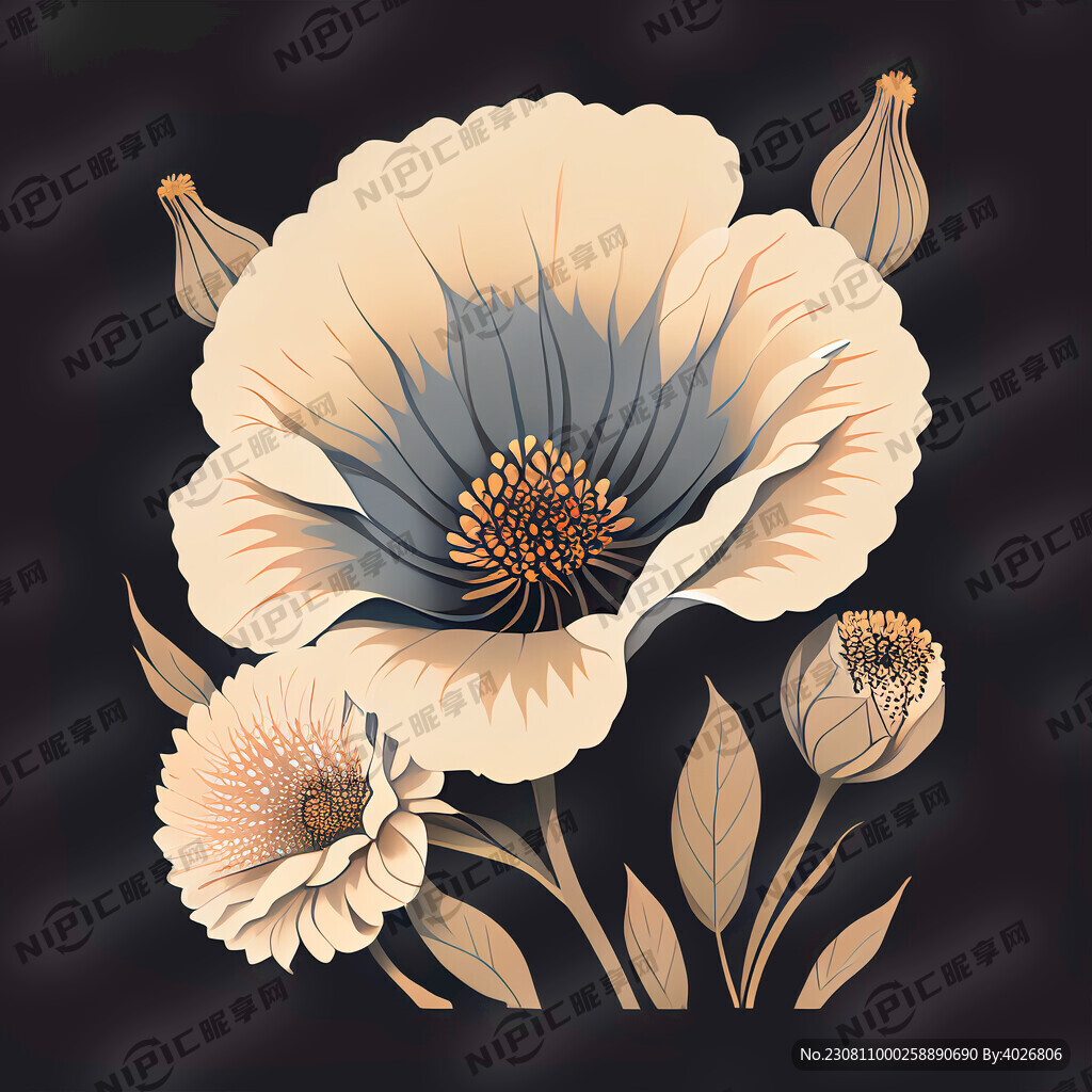索瑪花矢量圖