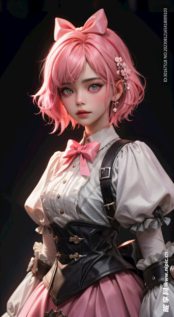 粉色少女手機壁紙