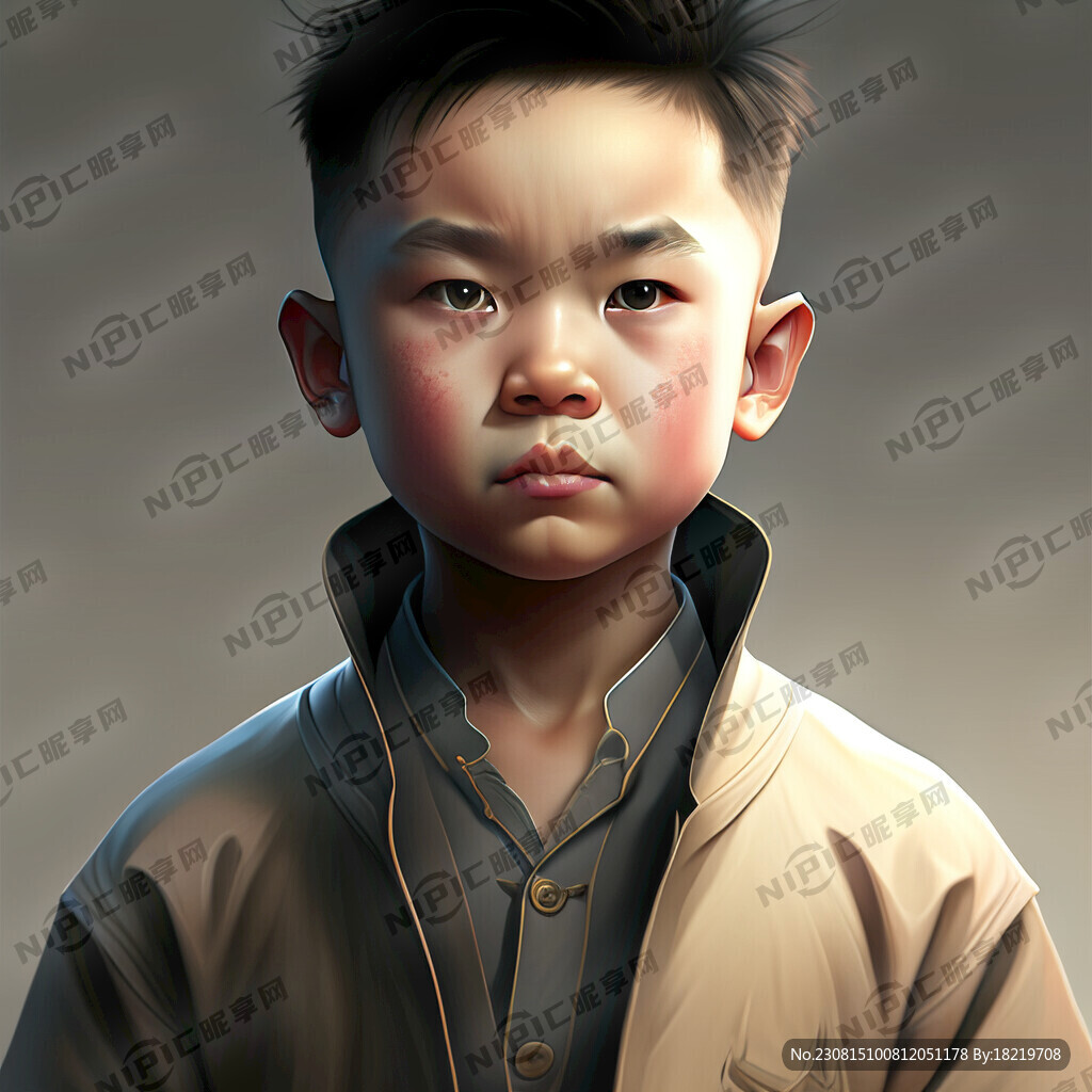 自信堅強帥氣的男孩