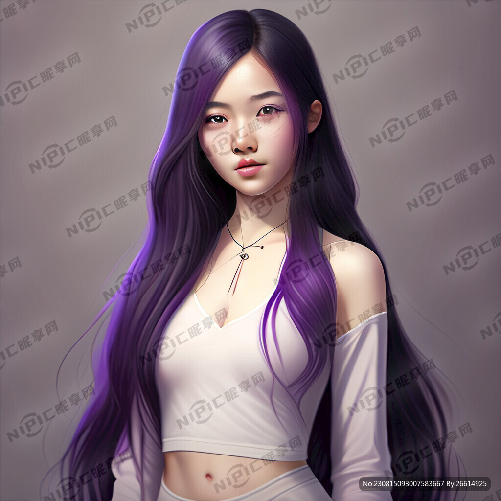 美少女 紫色長發(fā) 全身照