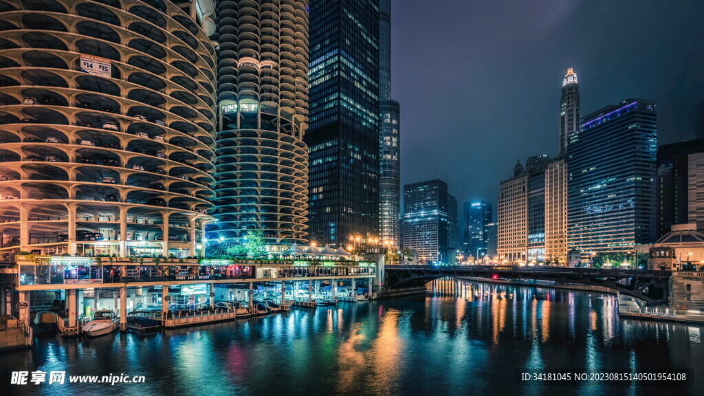 城市建筑夜景 