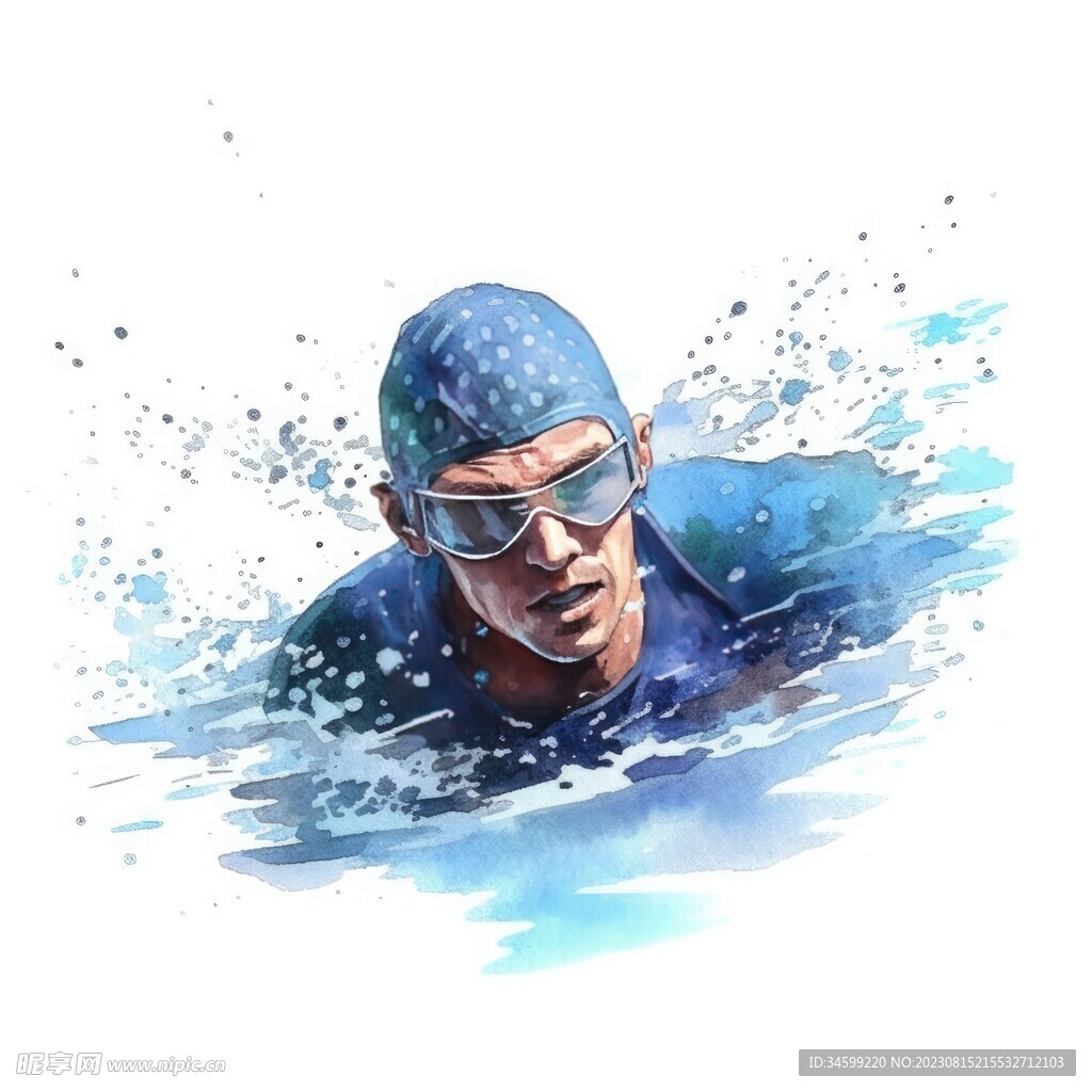 游泳插畫 