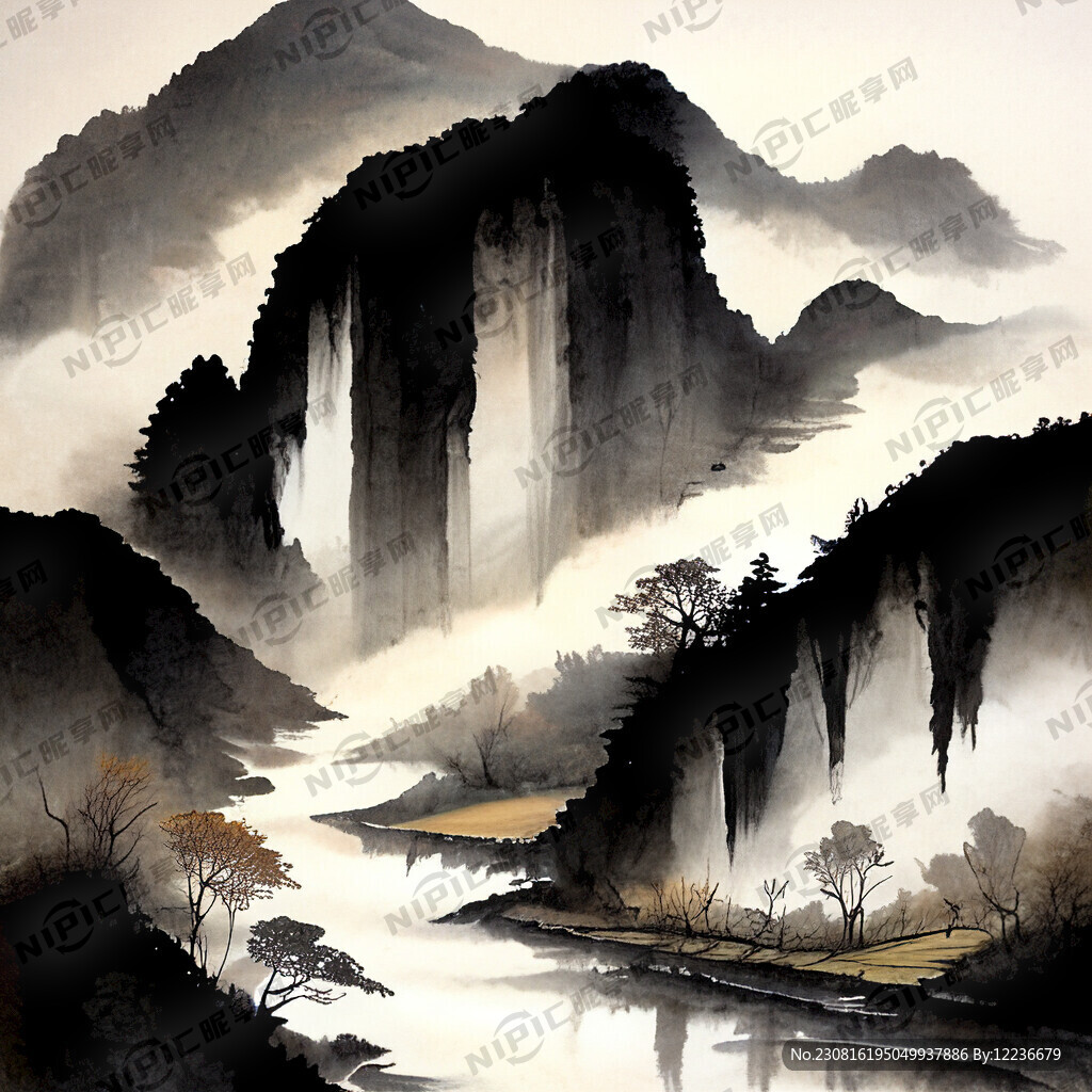 保靖溪洲水墨