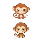 小猴子矢量插画