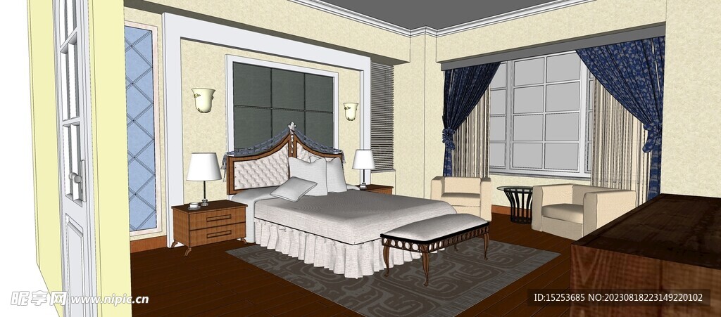 欧式卧室设计模型
