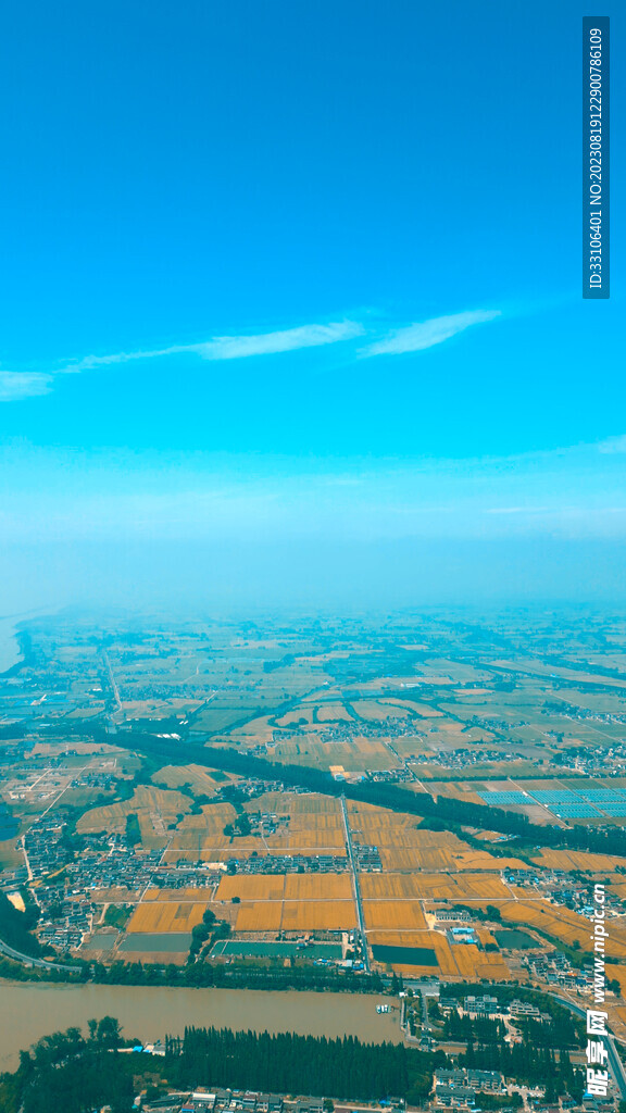 高空飞机视角看城市扬州江都区