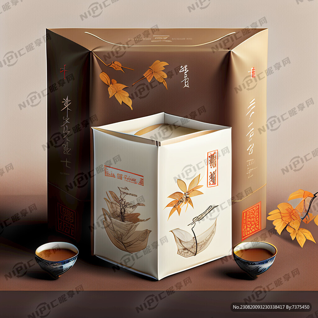 中秋白茶包裝圖