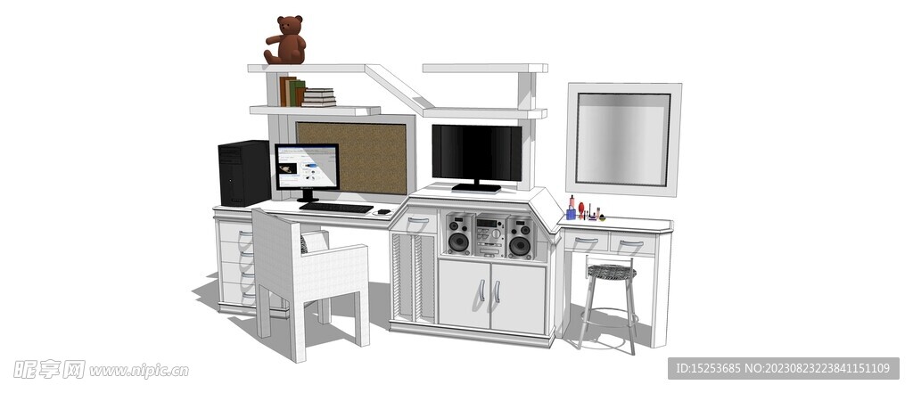工作桌办公桌设计模型