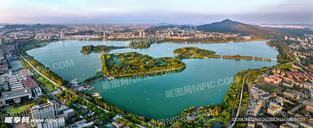 南京玄武湖航拍图片