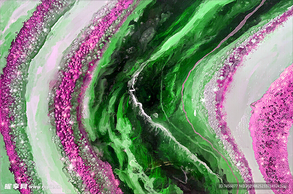 抽象水彩绿大理石艺术挂画装饰画