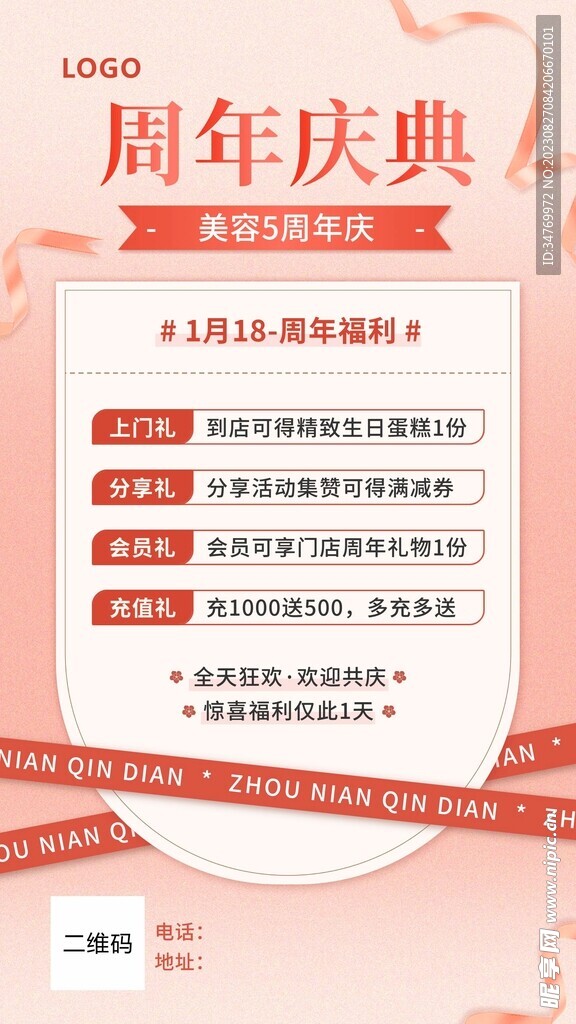 新店開業周年慶海報