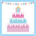 三层的生日蛋糕卡通矢量图