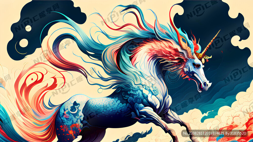 炫酷麒麟 仰天長嘯 戰火背景