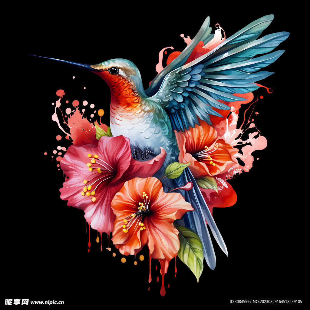 鮮花小鳥