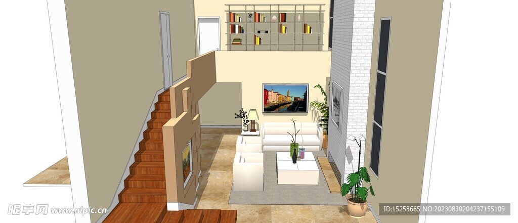 loft一楼客厅设计模型