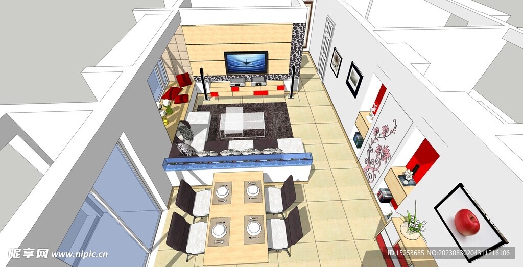 客厅餐厅设计模型
