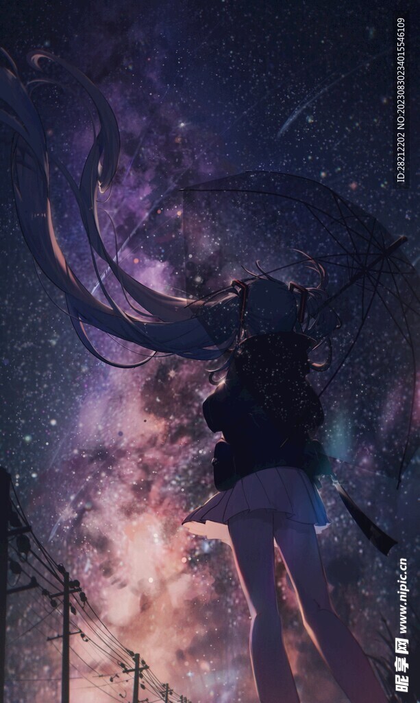 星空插畫壁紙