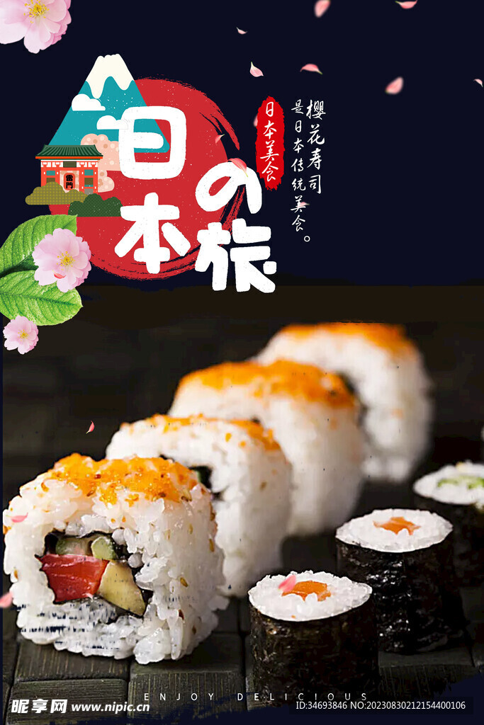 日式寿司美食宣传招贴
