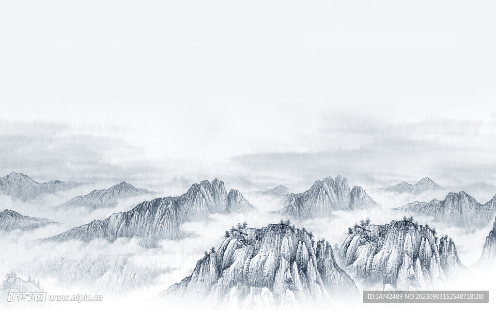 水墨山景