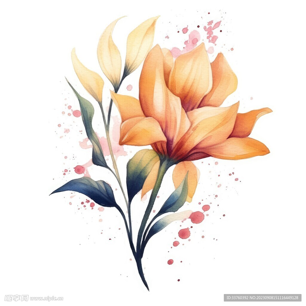 花朵水彩插畫
