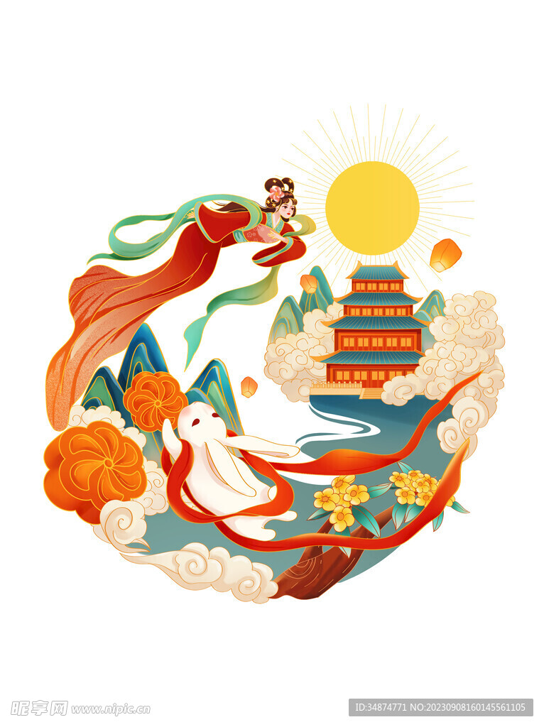 嫦娥奔月免扣圖