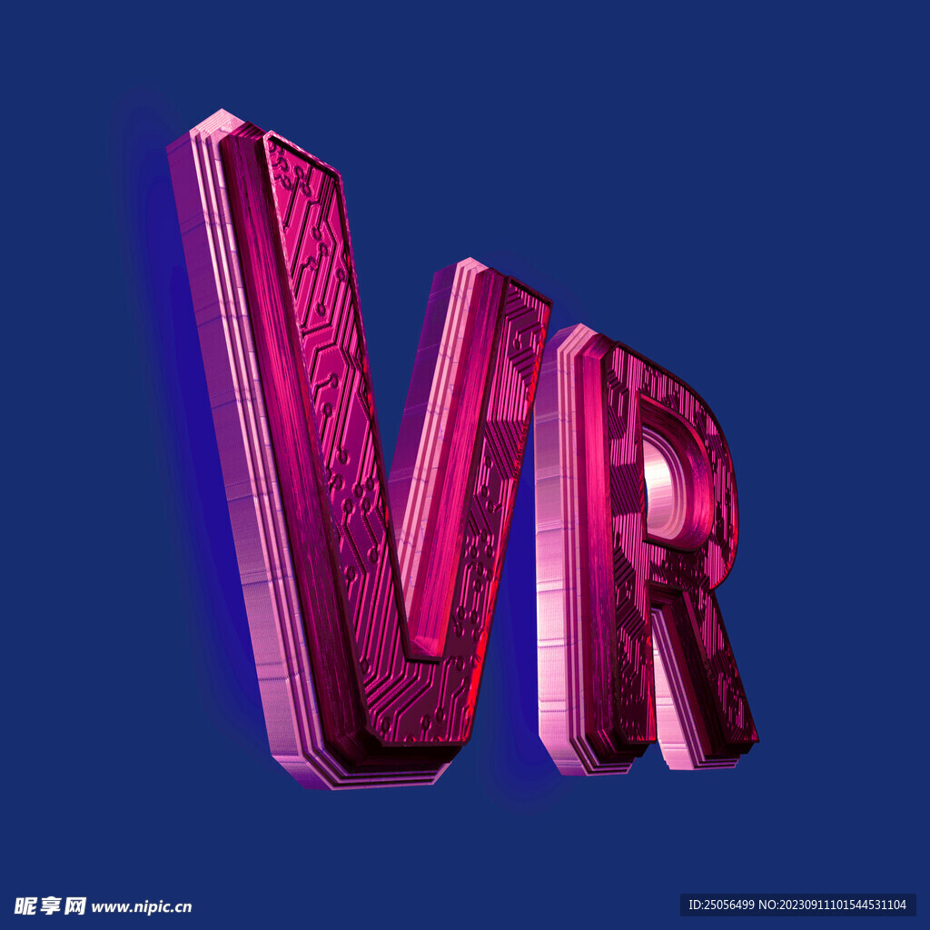 虚拟现实 vr 3d 立体字