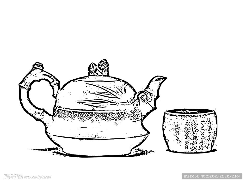 茶壺線描