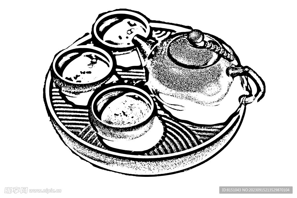 茶壺線描