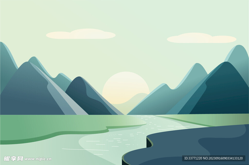 簡約山峰風景