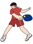 原创手绘乒乓球运动员男孩