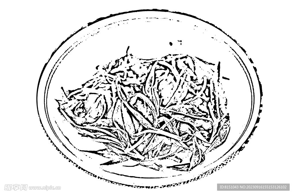 茶葉線描