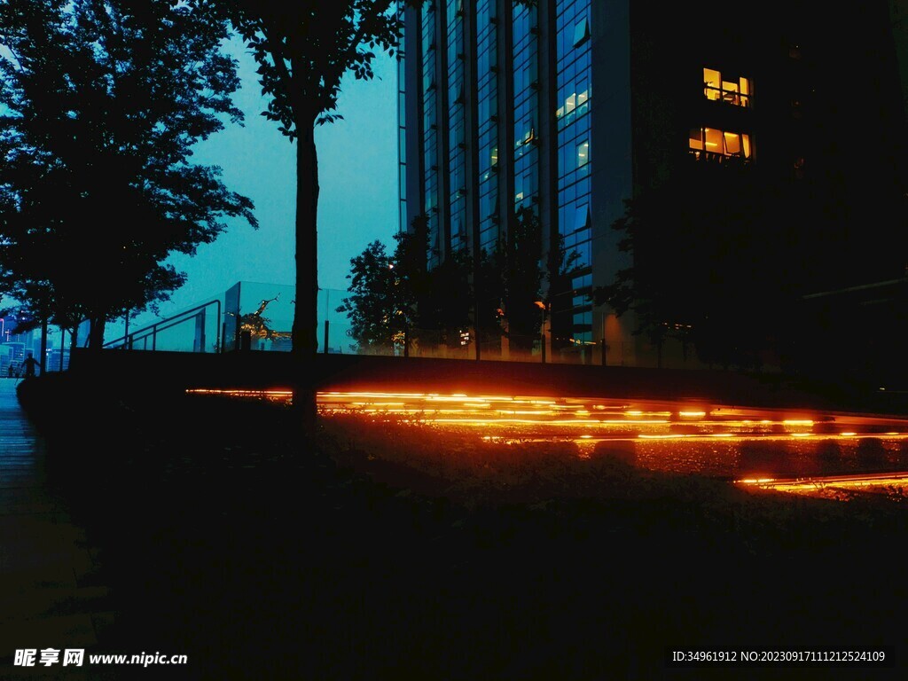 重庆城市夜景地阶灯光