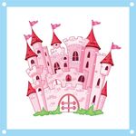 紫色的公主城堡卡通素材