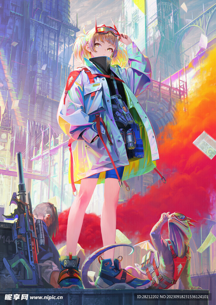 高清炫彩少女游戲插畫壁紙