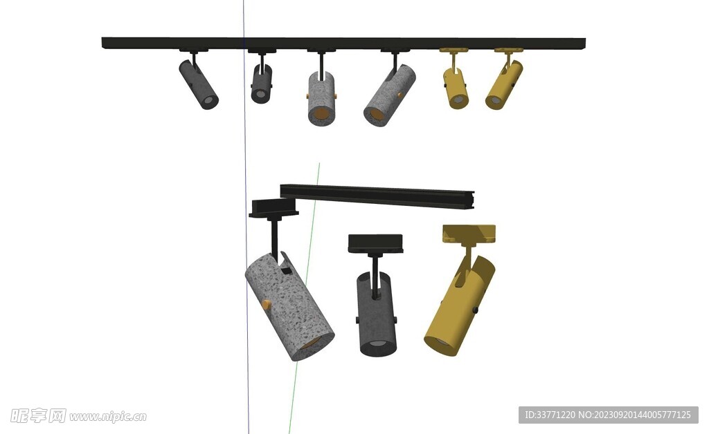 軌道射燈模型