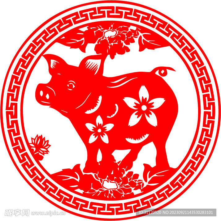 豬剪紙